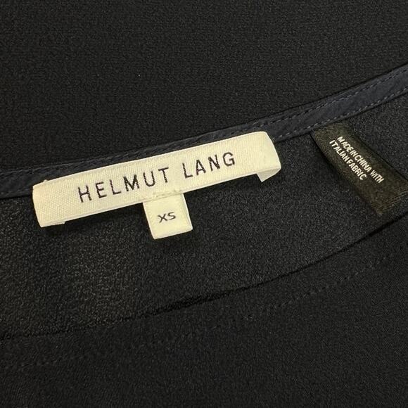 HELMUT LANG deep navy one off shoulder cap sleeve blouse SZ XS - Picture 7 of 11